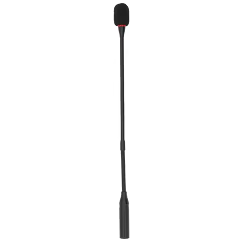 Gooseneck Microphone 17.7in Flexible Noise Reduction Gooseneck Plug In Microphone With Power Indicat