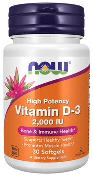 Delivery Free Now Foods Vitamin D3 2000 IU High Potency  / 30 Softgels.#176213Fast Ship from Bangkok