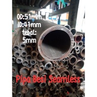 Seamless iron pipe Od 51/Id 41 length 5mm thick length 20cm to 50cm