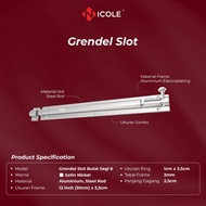 Large Slot Latch for Round Doors, 6 Jumbo Doors SN Nicole/ 12 InchBolt