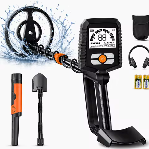 SUNPOW Metal Detector Kit with Pinpointer, 8"(20cm) IP68 Waterproof Coil High Accuracy, Lightweight 
