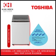 TOSHIBA AW-M801AS(WS) 7KG TOP LOAD WASHER + 2 YEARS WARRANTY