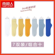 襪子 男 防臭 厚  襪子 男 防臭  厚袜子  disposal sock  毛巾底袜子 【Ready stock】袜子女夏季薄款中筒袜ik白色小腿冰丝堆堆袜纯色长袜ins潮冰冰袜 Socks