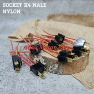 [1PC][MALE] H4 BEAM SEAL SOCKET - H4 LAMP SOCKET - H4 CERAMIC COWOK HALOGEN BULB SOCKET