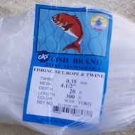 Jaring Tangsi 0.35mm x 4 1/2" x 20ft x 300ft MATA TEGAK. MONOLINE NET WHITE COLOR MADE IN