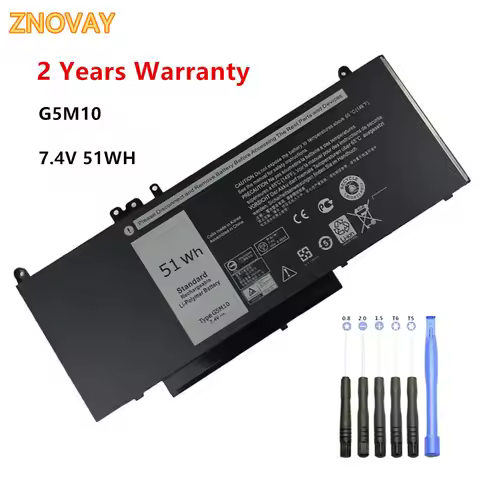 ZNOVAY 7.4V 51WH G5M10 Laptop Battery for DELL Latitude E5250 E5450 E5550 Sereis 8V5GX R9XM9 WYJC2 1