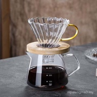 Hand Brew Coffee Maker Set Glass High Temperature Resistant Drip Type Hand Brew Funnel Coffee Filter