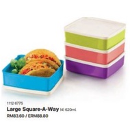 Tupperware Large Square Away for sandwhiches lunch box baonan snack or food storage airtight