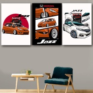 GILAN Racing Wooden Poster HONDA JAZZ FIT GD GE GK IVTECH JDM Wooden Poster