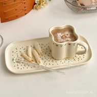 ins Ceramic Mug Coffee Cup Design Sense Niche Afternoon Tea Tableware Coffee Cup and Saucer Set