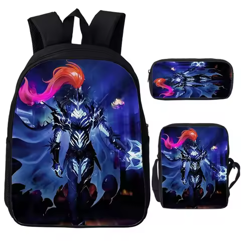 Solo Leveling IGRIS Child Backpacks Shoulder Bag Pencil Case 3pcs Set Large Capacity School Bags for