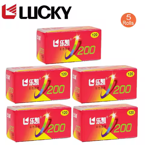 120 Medium Format Color Film 1-10 Rolls Lucky C200 120 ISO200 C41 12 EXP/Per Roll Negative Color Fil