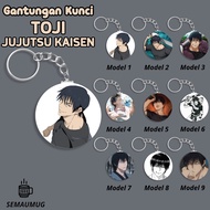 GANTUNGAN TOJI JUJUTSU KAISEN KEYCHAIN CUTE ANIME ROUND KEYCHAIN GIFT CUSTOM PRINT SEMAUMUG