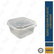 SQ450 MW Square Plastic Container With Lids 50pcs