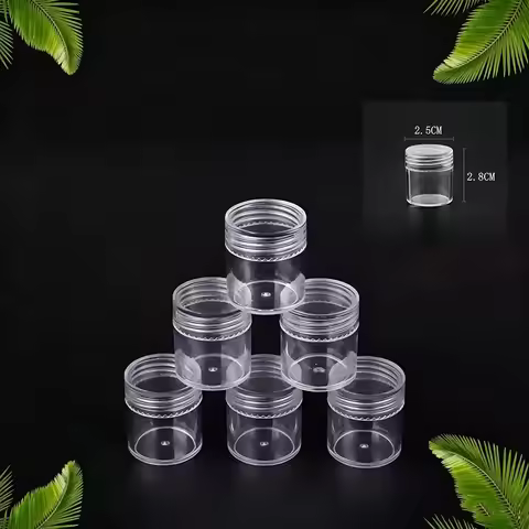 12/24/36/60/Bottle Acrylic Circular Cream Bottle Transparent Container Jewelry Bottle Bead Jewelry D