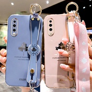 Luxury Phone Case Huawei P20 Pro P30 Pro P40 Pro P20 Lite P30 Lite Maple Leaf Style with Wrist Strap Lanyard Casing