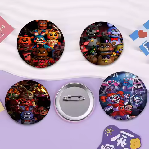 fnaf game Badges Creative Tinplate Soft Button Pins Animal Icon Brooch Lapel Backpack Badge Accessor