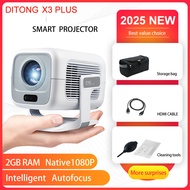 TONG X3Plus HD projector Native 1080P support 4K WIFI6 BT5.4 Android projector Auto-focus Auto-keyst