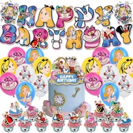 Hello Party [Alice In Wonderland Birthday Bunting Set] Princess Cake Package Decoration