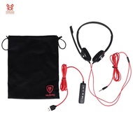 USB Headset with Noise Cancelling Microphone for Laptop Computer, On-Ear Wired Call Center Headset f