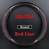 【Isuzu】 Carbon Fibre Leather Car Steering Wheel Cover For DMax Panther MUX Trooper Accessories