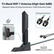 Black WIFI 7 Gaming Motherboard Magnetic Base Antenna EZ-Plug Connector For ASUS ROG Strix TUF Prime