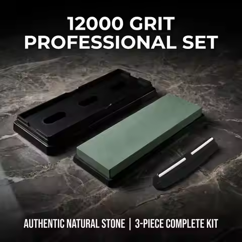 Professional 12000 Grit Natural Sharpening Stone Kit - Xingzi Metamorphic Rock Whetstone Set with No
