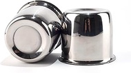 2Pcs 3.31inch Stainless Trailer Wheel Center Caps Push Through 3.31" Bore 3.03" Tall Hub Cap for Tru