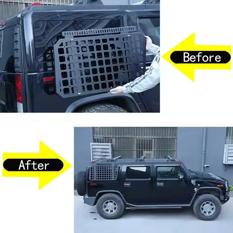 For Hummer H2 2003-2009 Aluminum Alloy black car trunk outside multi-function luggage rack car exter