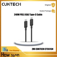 ZMI CUKTECH 6A CTC615N 240W สายชาร์จเร็ว USB-C 1.5เมตรอุปกรณ์รองรับ PD3.1ชาร์จ