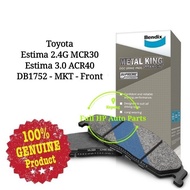 Original Bendix DB1752MKT Front Brake Pad - Toyota Estima ACR30/ Caldina ST246