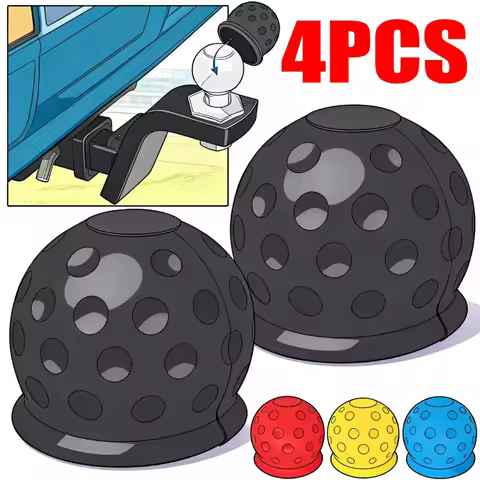 50mm Tow Bar Ball Cover Cap Trailer Hitch Ball Protector Rubber Towing Cover for Car Truck Camper RV