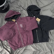 全新Stussy水洗黑八做舊底特律連帽棉服Stussy jacket Stussy外套