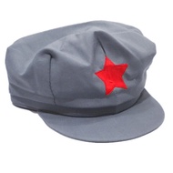 Red Army Children Adult Liberation Hat Gray Octagonal Octagonal Hat Red Five-pointed Star Hat Red Gu
