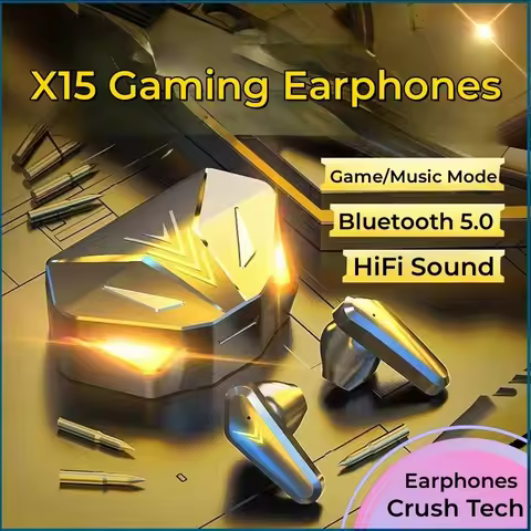 X15 TWS Gaming Earbuds Wireless Bluetooth Earphones With Mic Bass Audio Sound Positioning 9D Stereo 