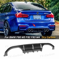 MP Style Dry Carbon Fiber Rear Diffuser Bumper Lip Bodykit for BMW M3 F80 Sedan M4 F82 F83 Coupe Con