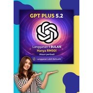 ChatGPT Plus 5.2 Akaun Peribadi 1 Bulan | Fast Respon | Murah RM50