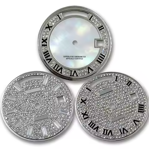 31mm 8285 Diamond-set Gem-set Watch Dial Roman for 8285 Automatic Movement Universal Replacement Han