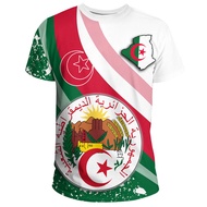 Algeria Mens T-shirts Casual Loose Round Neck DZ Algerian Flag Short Sleeve Tops Tees Men Clothing O