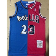NBA Jordan Bulls Wizards double basketball jersey men's and women's