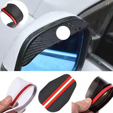2pcs Car Rearview Mirror Rain Eyebrow Visor Carbon Fiber Side For Camry 55 Fiat 500 Carnival Ka4 Car