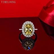 8 CT Oval Cut Lab Citrine High Carbon Diamond Gemstone Engagement Ring For Women 100% 925 Sterling S