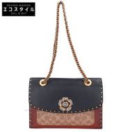 Coach [成色極佳] 29416 Parker 鉚釘蛇皮細部手袋，搭配顏色鏈條