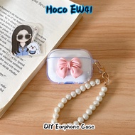 For Hoco EW41 Case Cover DIY Solid Color bowknot Soft Silicone Earphone Case Casing NO.3