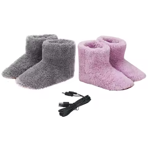 Women Men Electric Heating Shoes USB Heated Shoes Rechargeable Foot Warmer for Cold Weather