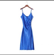 SHEIN ELEGANT BLUE SATIN DRESS