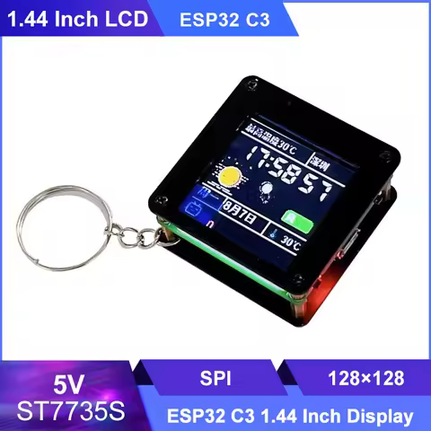 ESP32 C3 1.44 Inch LCD Display Desktop Small Ornaments Carry-on Mini TV Portable Pendant Lvgl Spacem