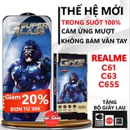 Premium tempered glass for Realme C61/C63/C65S full screen transparent. Screen protector| Top case