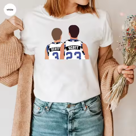 One Tree Hill Scott Brothers T-Shirt Lucas & Nathan Scott Shirt Oth Ravens Shirts Tric North Carolin