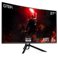 GTEK 165Hz 2K Gaming Monitor, 27 Inch Frameless Display QHD 2560 x 1440P, Curved 1800R, VA 1ms MPRT,